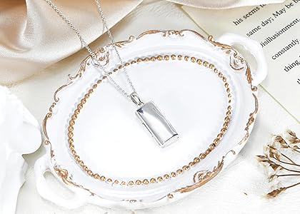 Amazon | Plain長方形ロケット。925スターリングシルバー